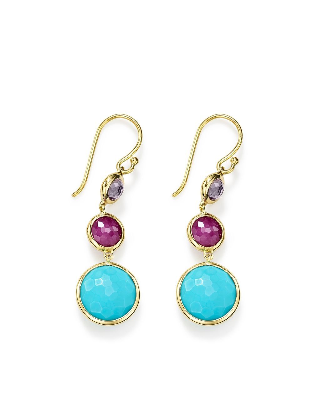 IPPOLITA 18K黄金矿石镶嵌耳环 - 金色