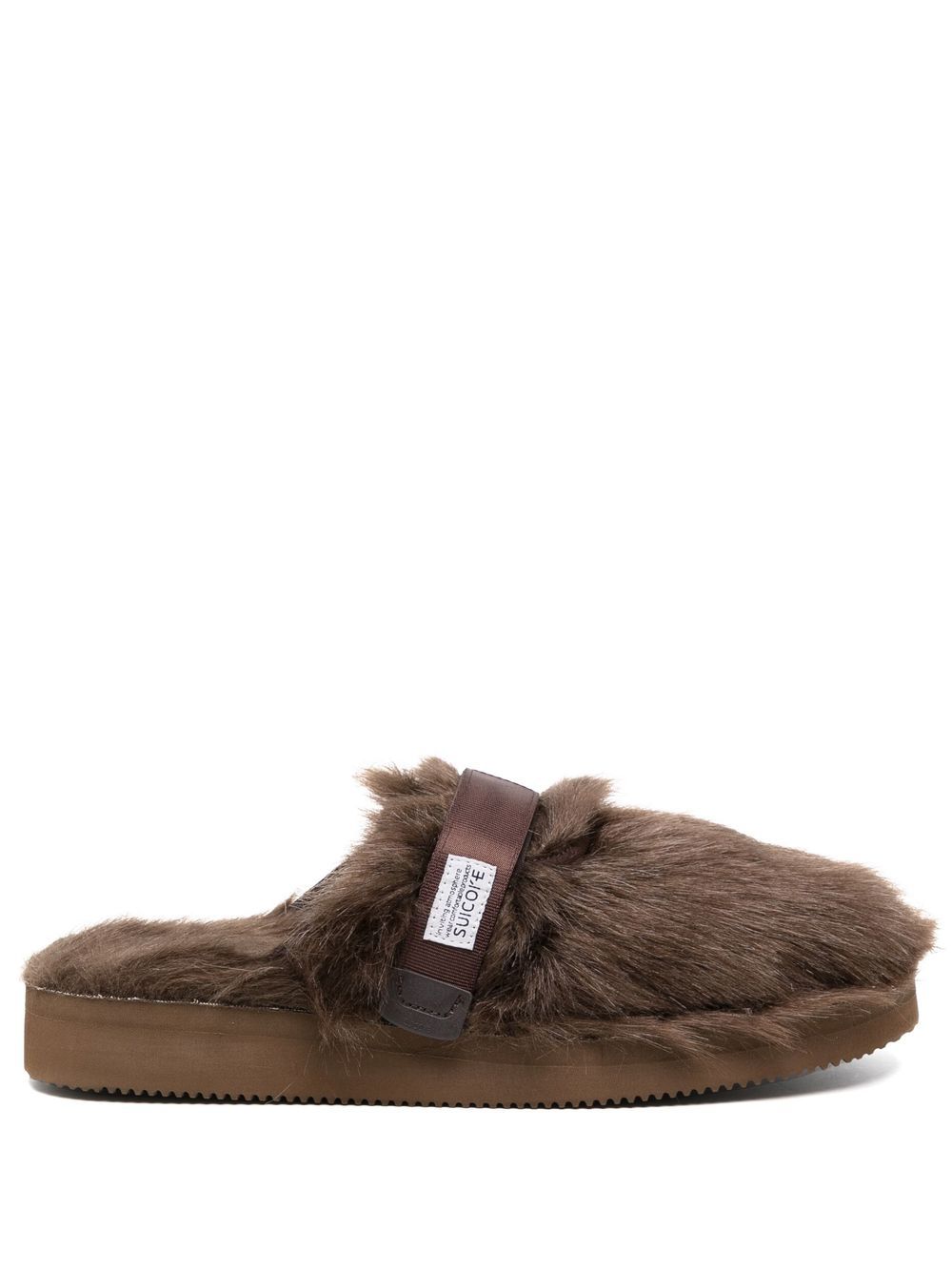 Suicoke Zavo 人造皮草拖鞋 - 褐色