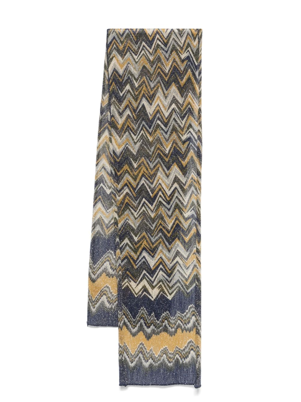 Missoni Pre-Owned Z字形图案编织围巾（2000年代典藏款） - 蓝色