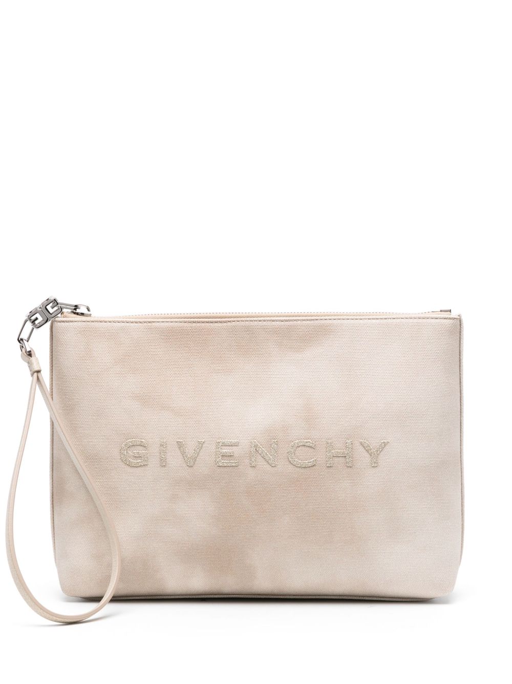 Givenchy logo印花帆布手拿包 - 中性色