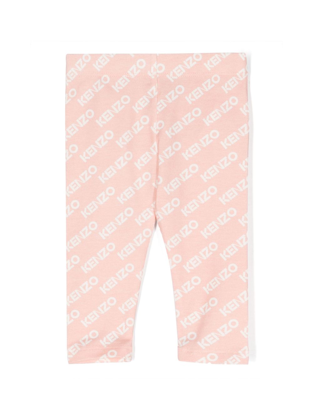 Kenzo Kids 弹性棉logo印花打底裤 - 粉色