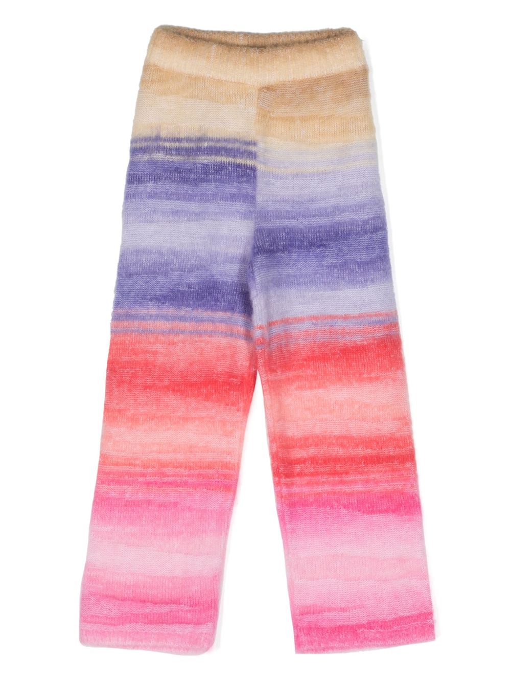 Missoni Kids 渐变色效果松紧裤腰长裤 - 红色