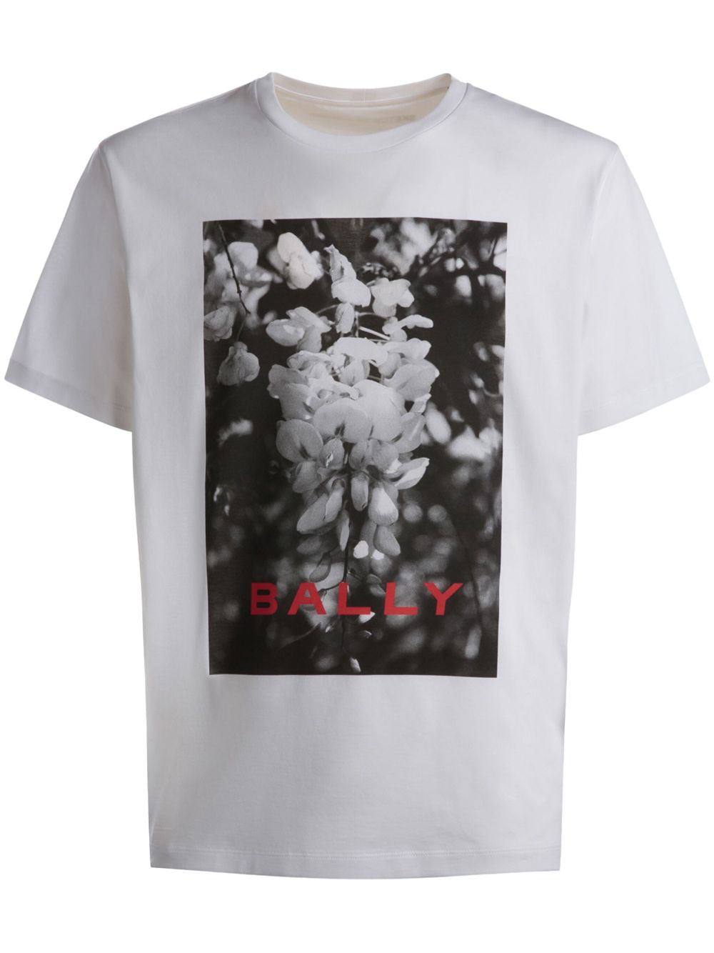 Bally logo花卉印花T恤 - 白色