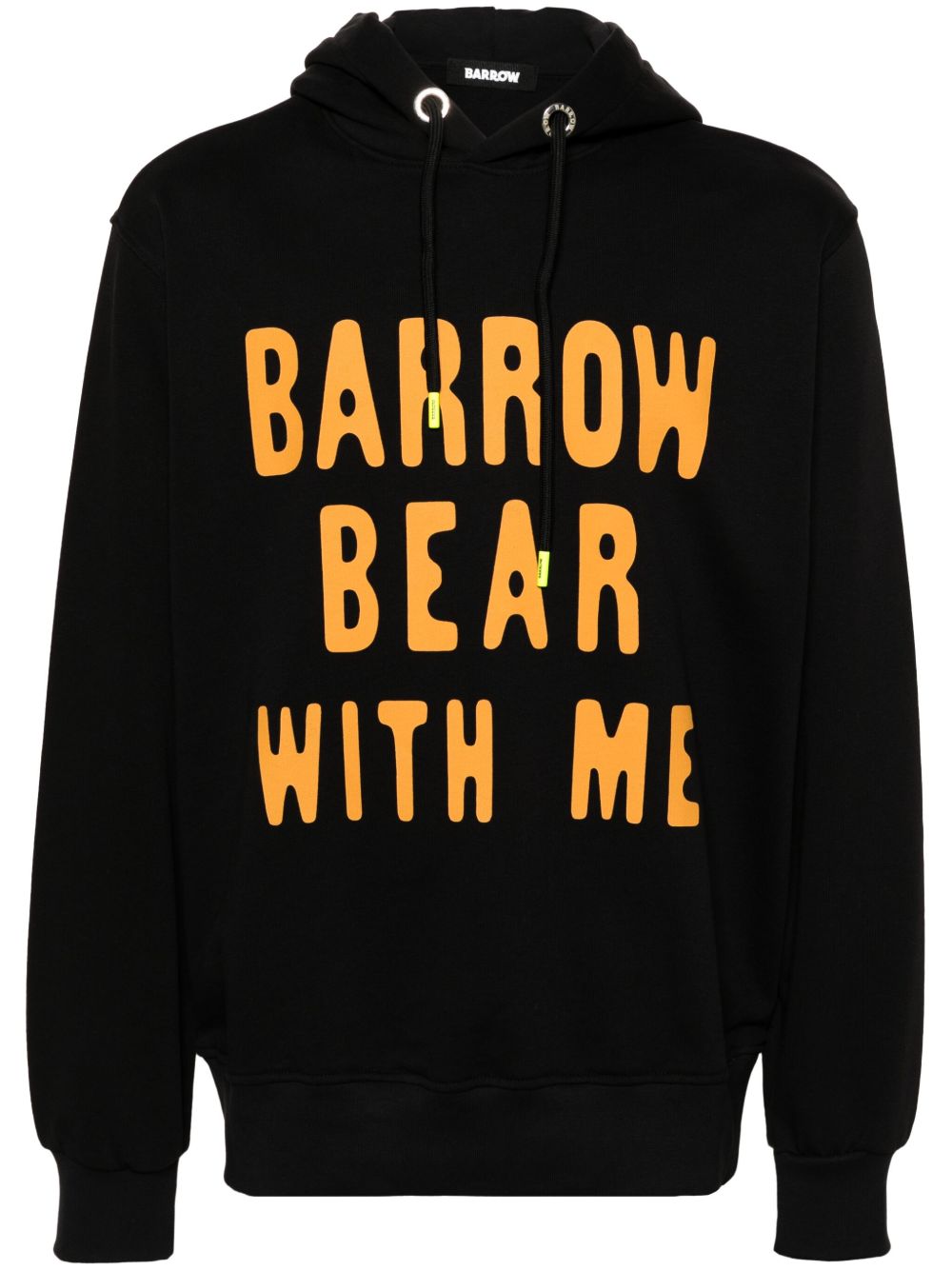 BARROW logo印花棉连帽衫 - 黑色