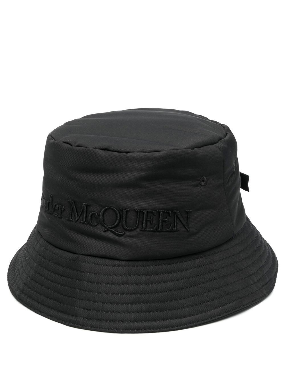 Alexander McQueen logo刺绣渔夫帽 - 黑色