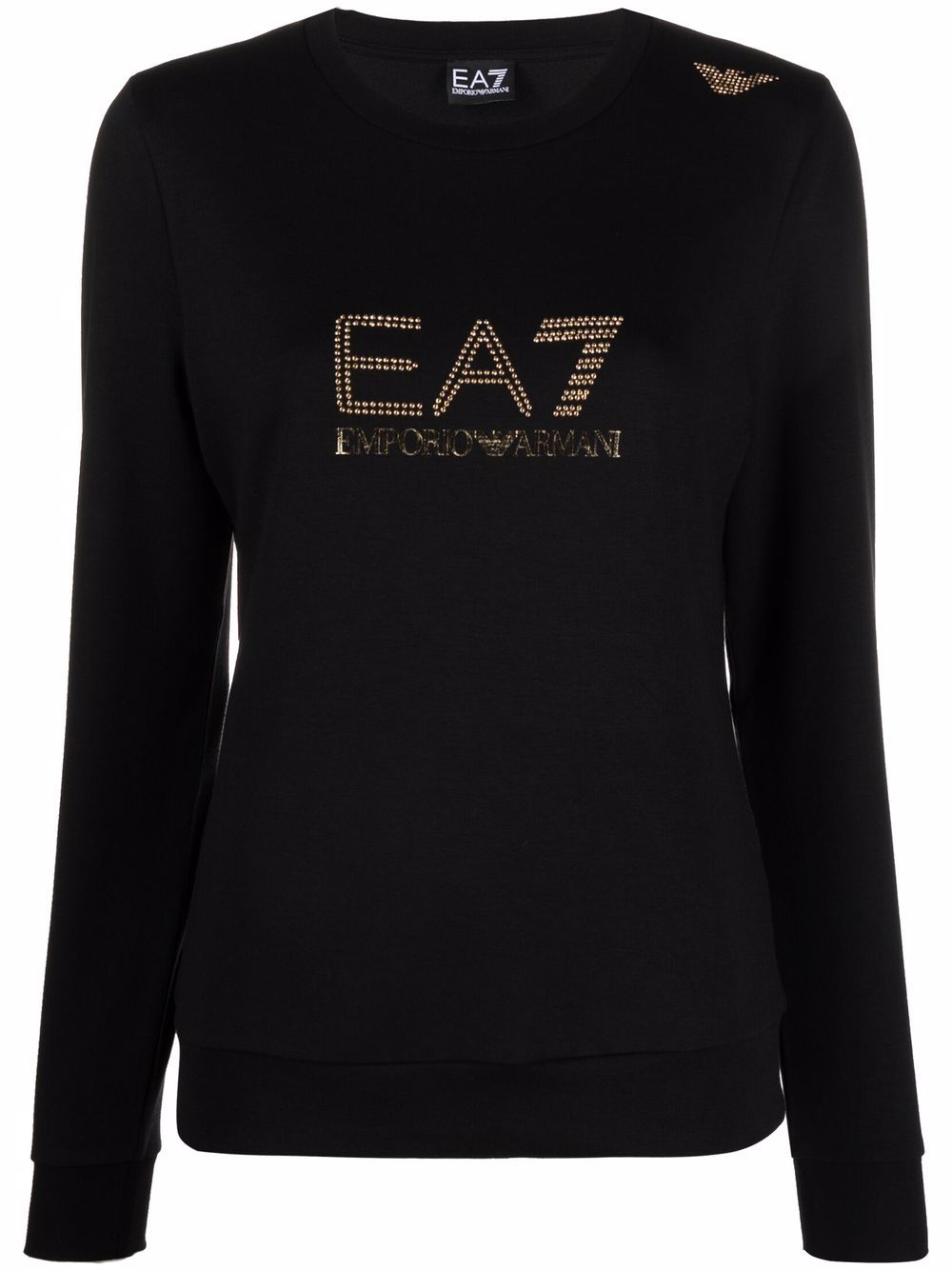 Ea7 Emporio Armani 铆钉细节长袖T恤 - 黑色
