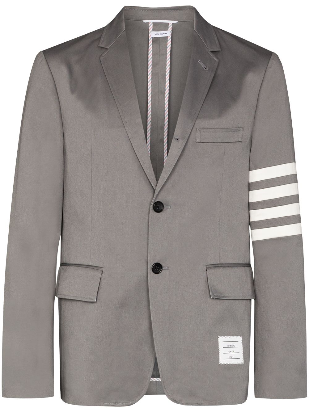 Thom Browne 四条纹单排扣西装夹克 - 灰色