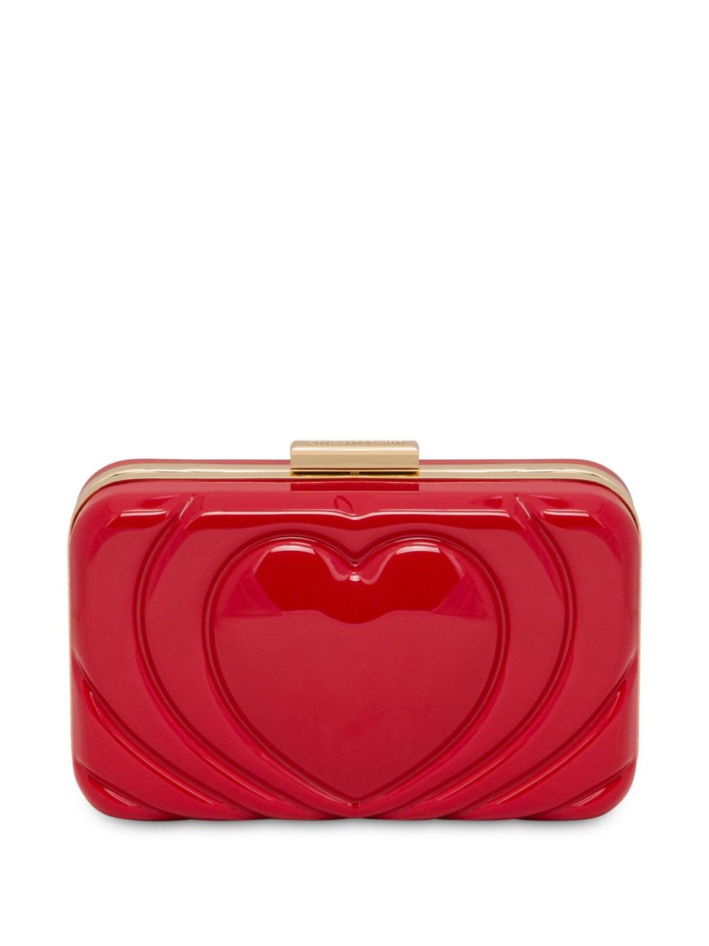 Love Moschino 心形压纹手拿包 - 红色