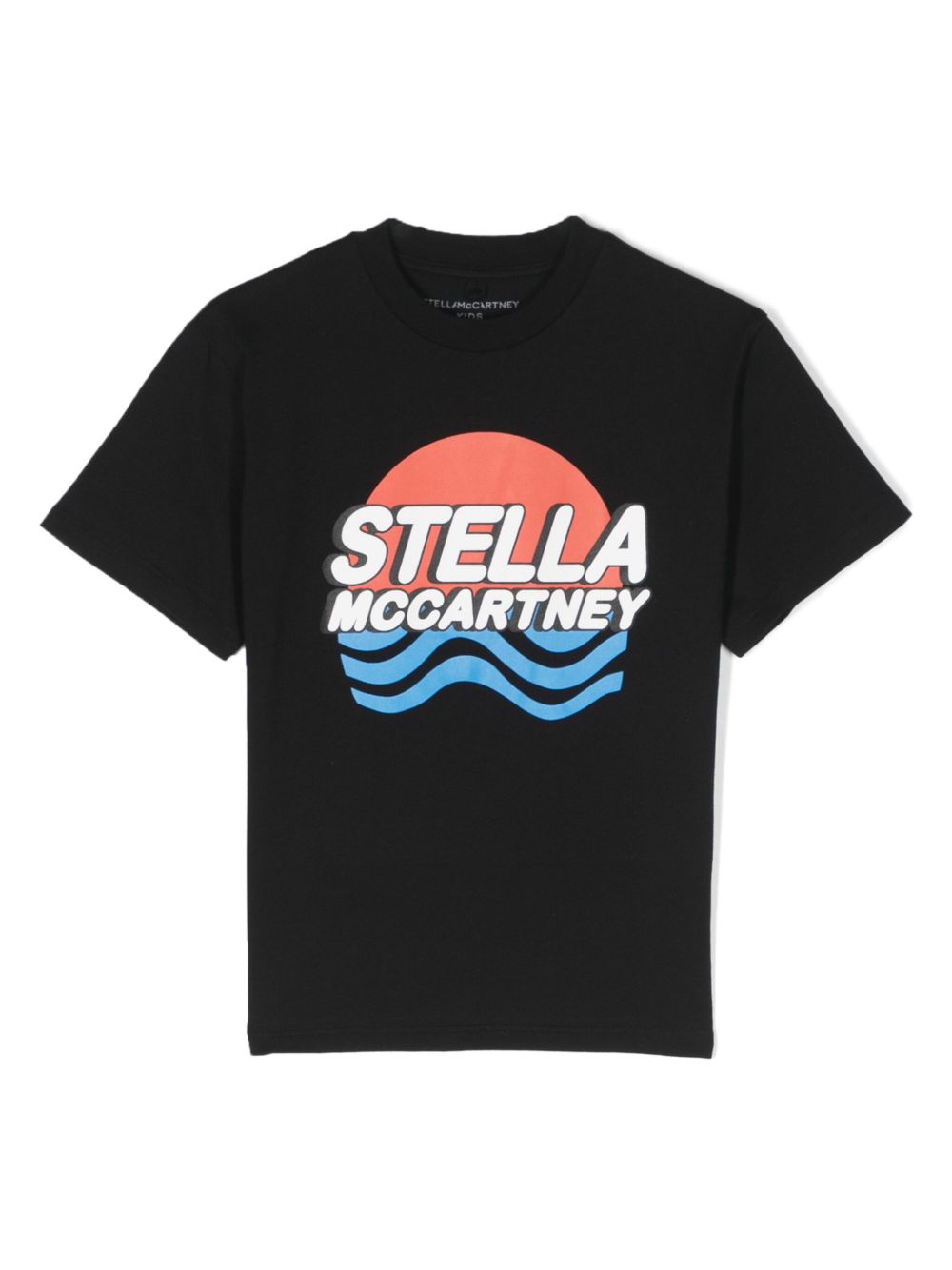 Stella McCartney Kids 鲨鱼印花棉T恤 - 黑色