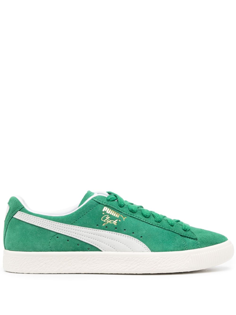 PUMA Clyde 绒面皮低帮运动鞋 - 绿色