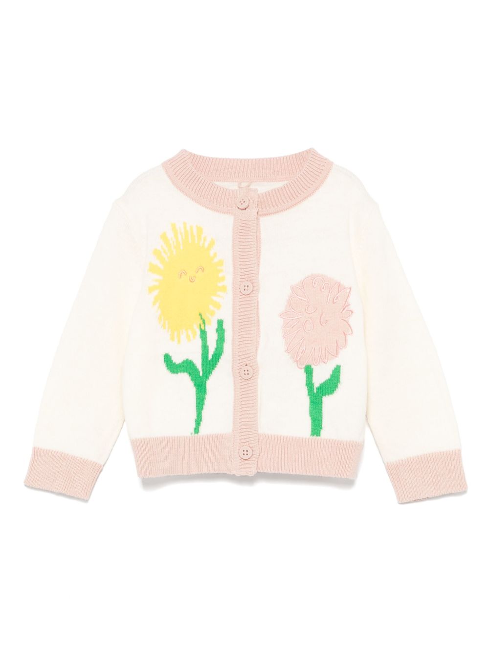 Stella McCartney Kids 花卉刺绣开衫 - 中性色
