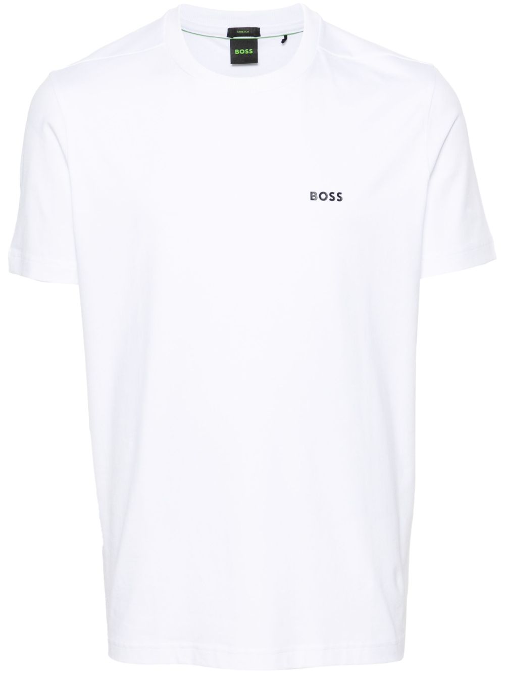 BOSS logo印花棉T恤 - 白色