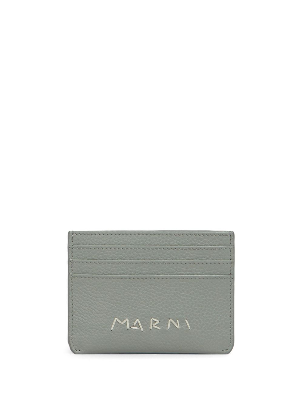 Marni logo刺绣卡夹 - 蓝色