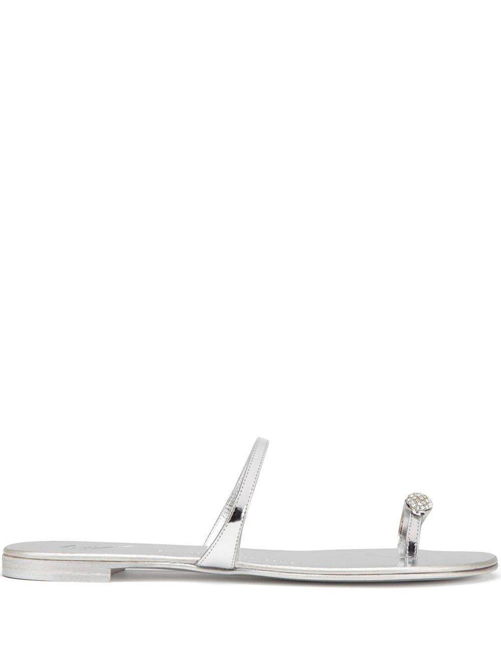 Giuseppe Zanotti Ring 晶饰凉鞋 - 银色