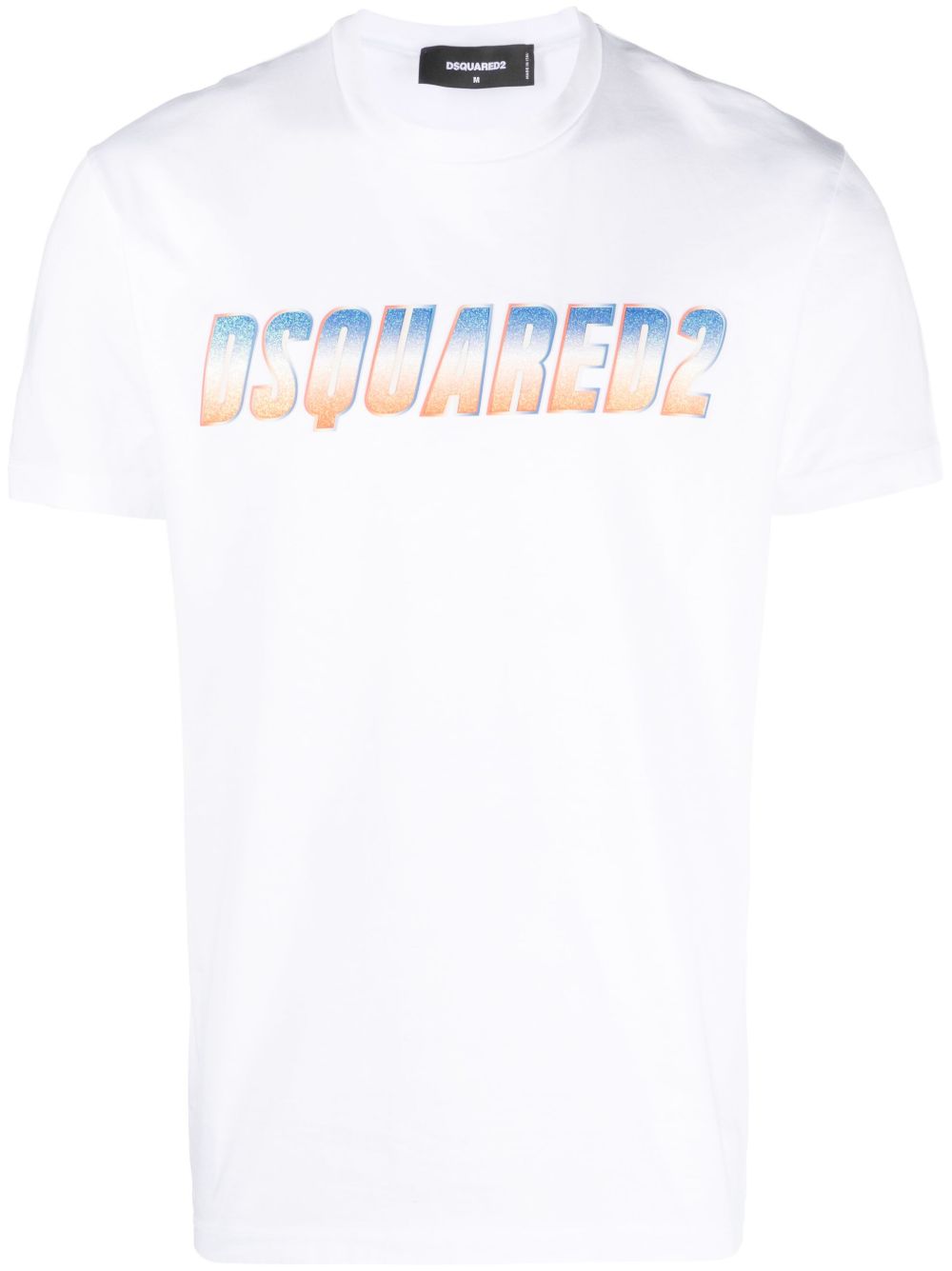DSQUARED2 logo印花棉T恤 - 白色