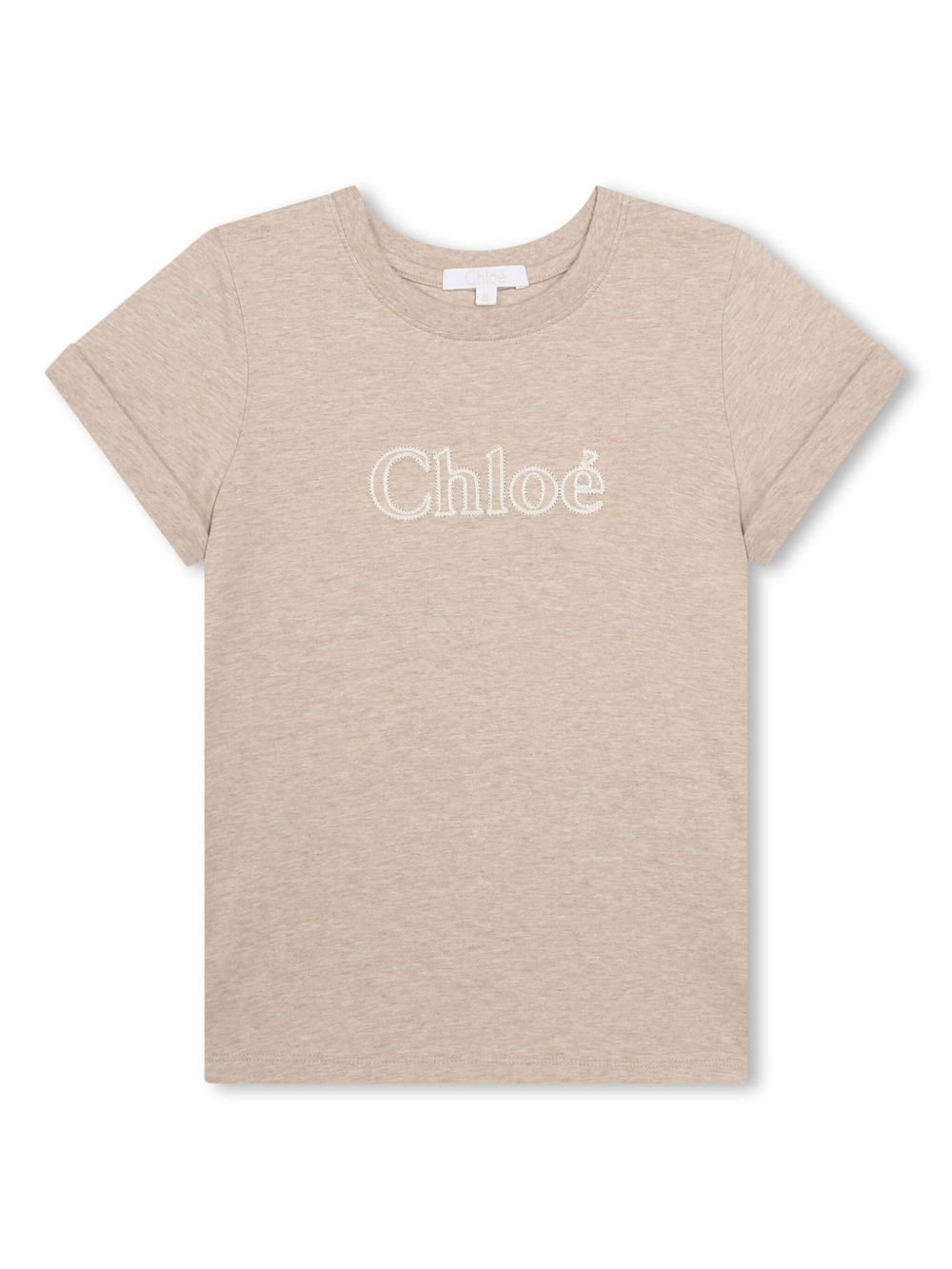 Chloé Kids logo印花棉T恤 - 中性色