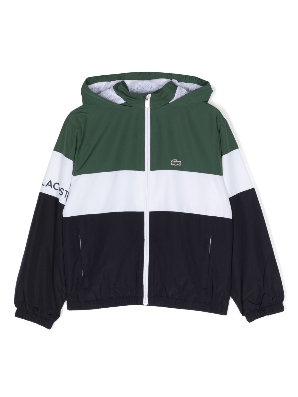 Lacoste Kids 标贴拼色夹克 - 绿色