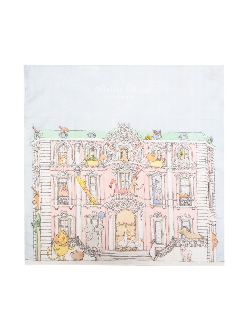 Atelier Choux Monceau Mansion 印花毯子（99厘米 x 95厘米） - 蓝色
