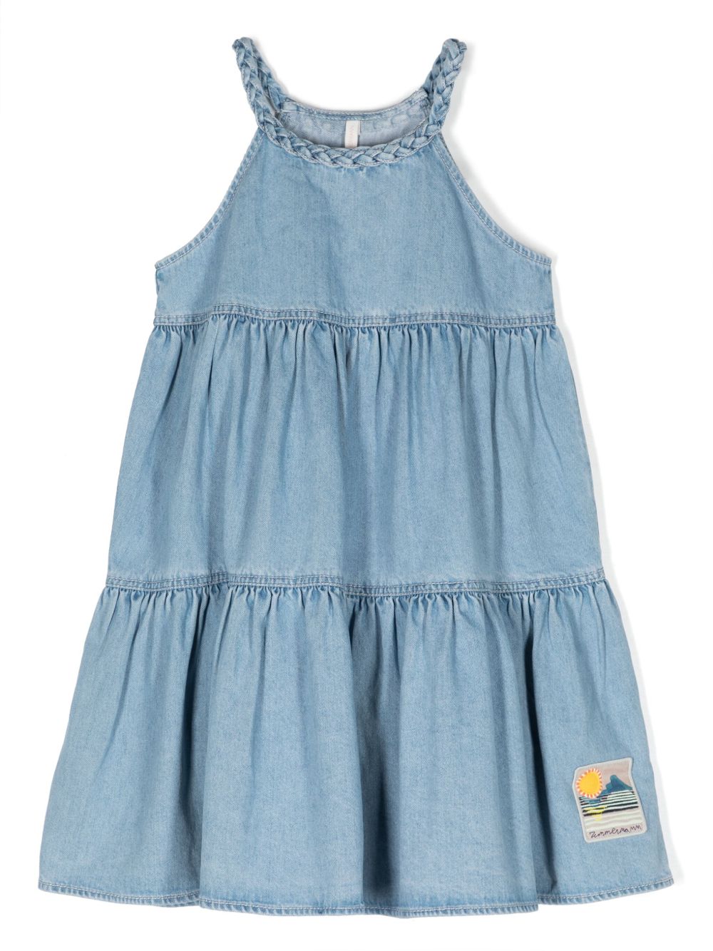 ZIMMERMANN Kids August 牛仔伞形连衣裙 - 蓝色