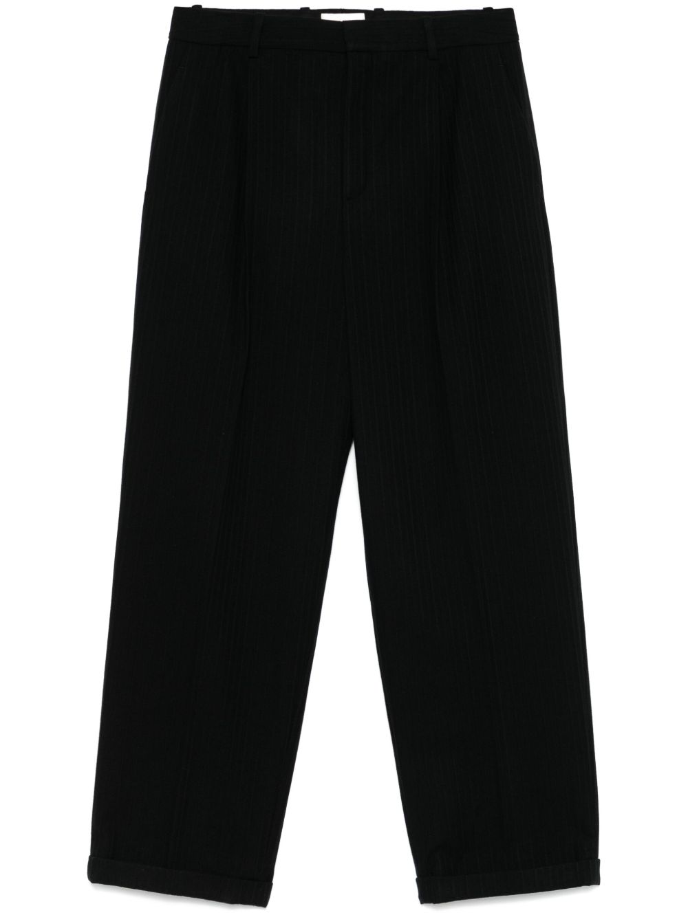 Saint Laurent 条纹法兰绒长裤 - 黑色