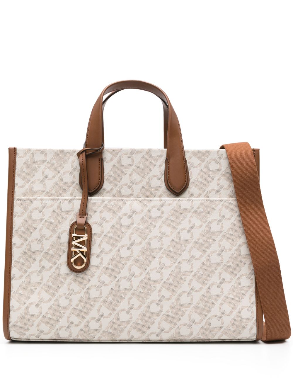 Michael Michael Kors 经典logo印花帆布手提包 - 中性色