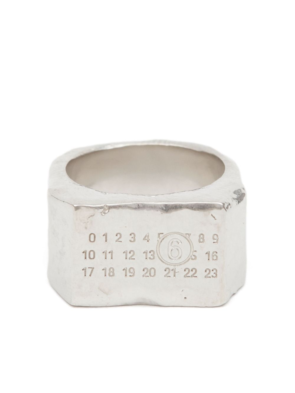MM6 Maison Margiela 几何数字标志性戒指 - 银色