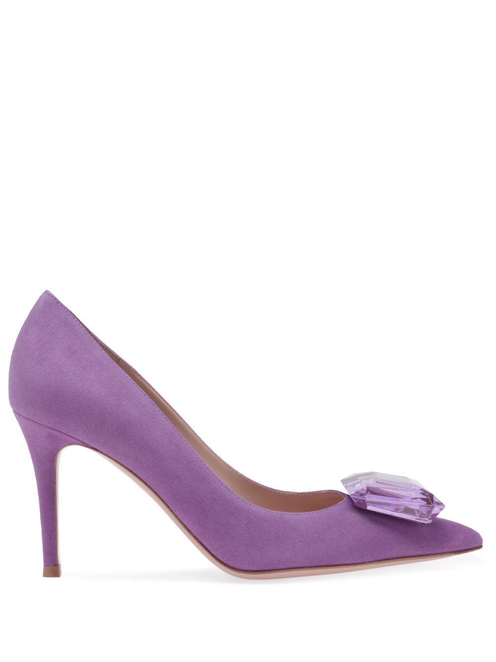 Gianvito Rossi 绒面皮高跟鞋（8.5厘米） - 紫色