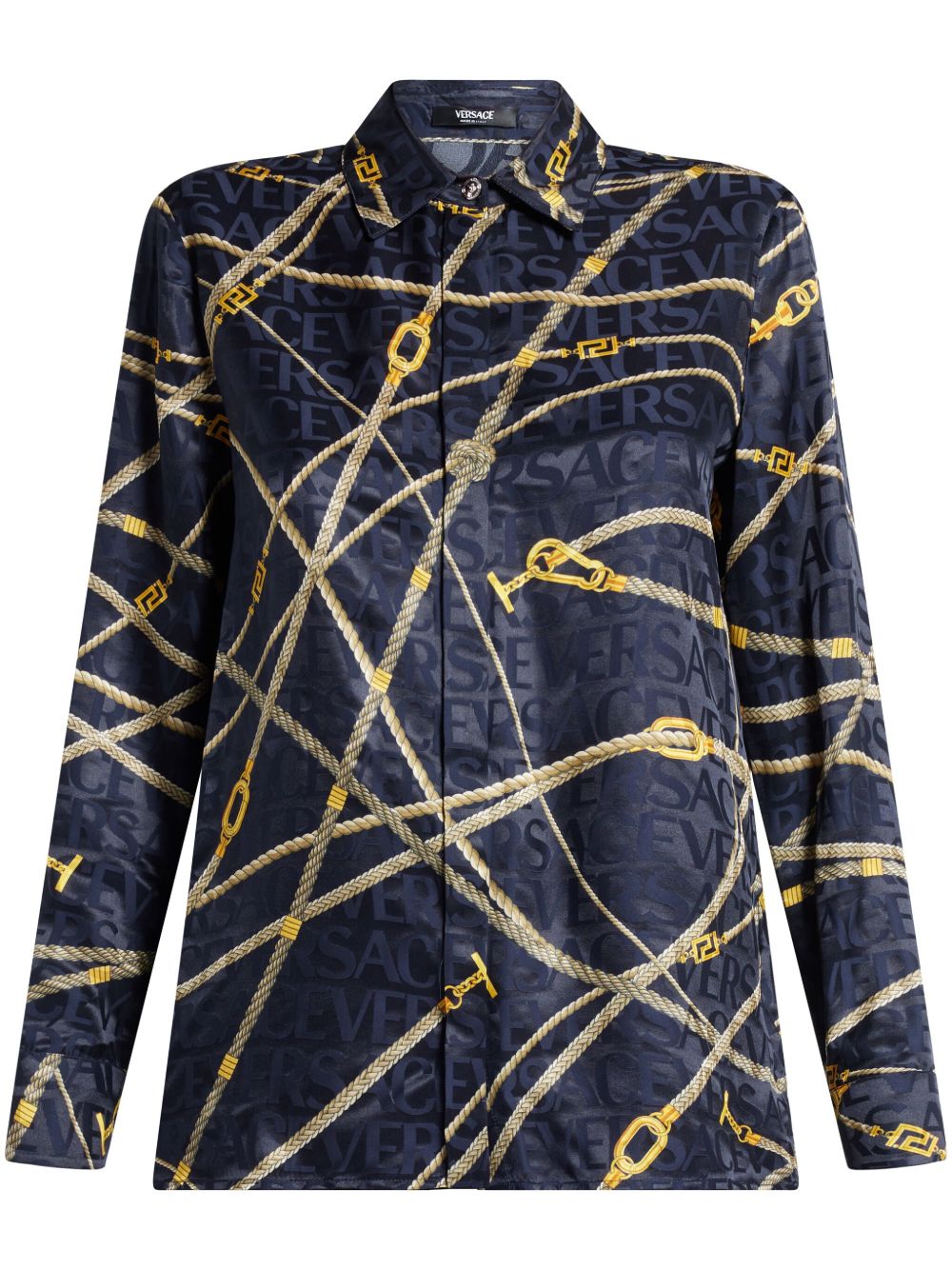 Versace Greca Nautical 长袖衬衫 - 蓝色