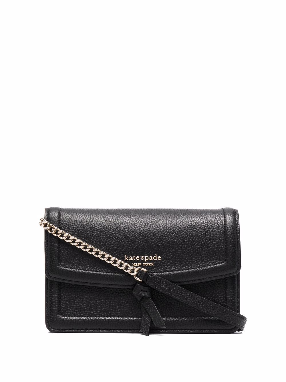 Kate Spade logo标牌手拿包 - 黑色