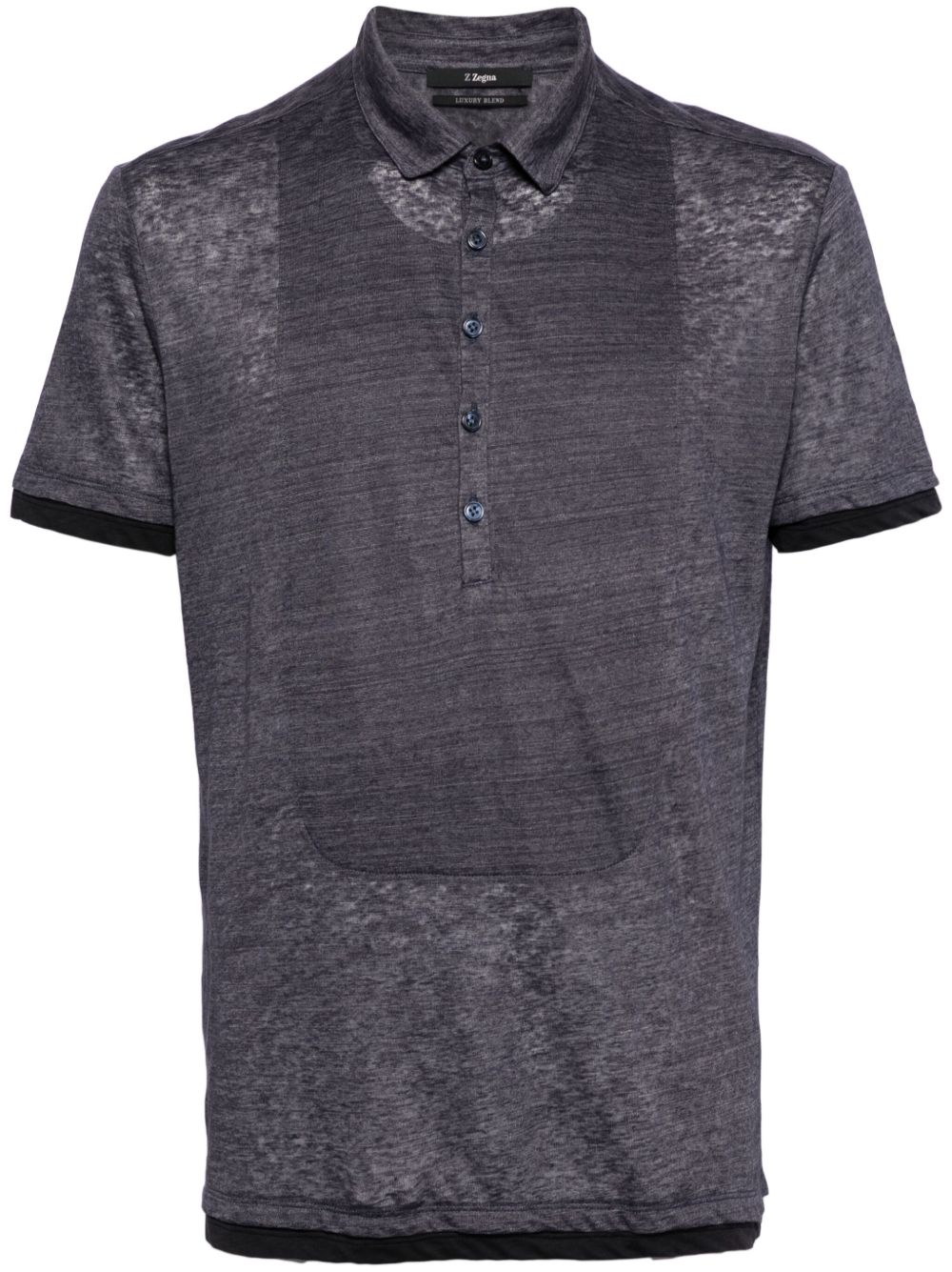 Zegna 短袖棉polo衫 - 紫色