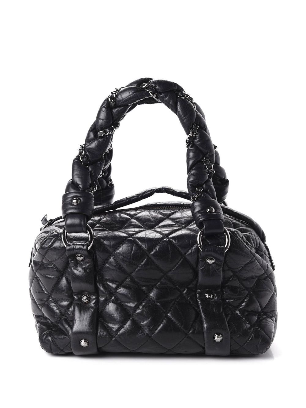 CHANEL Pre-Owned Lady Braid 菱形绗缝托特包（2006年典藏款） - 黑色
