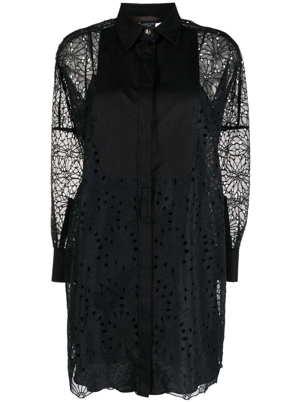 Max Mara 刺绣衬衫裙 - 黑色