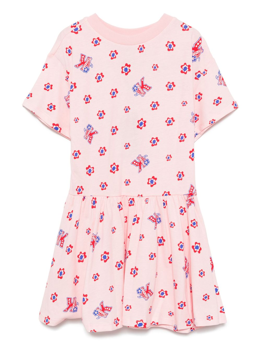 Kenzo Kids 图案印花连衣裙 - 粉色