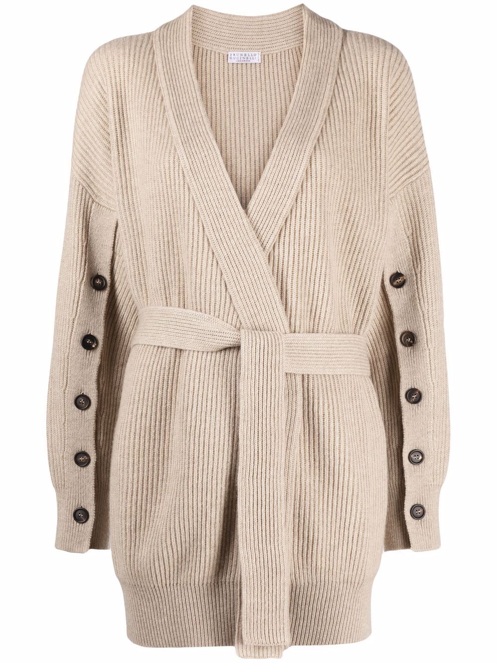 Brunello Cucinelli 搭扣衣袖开衫 - 中性色