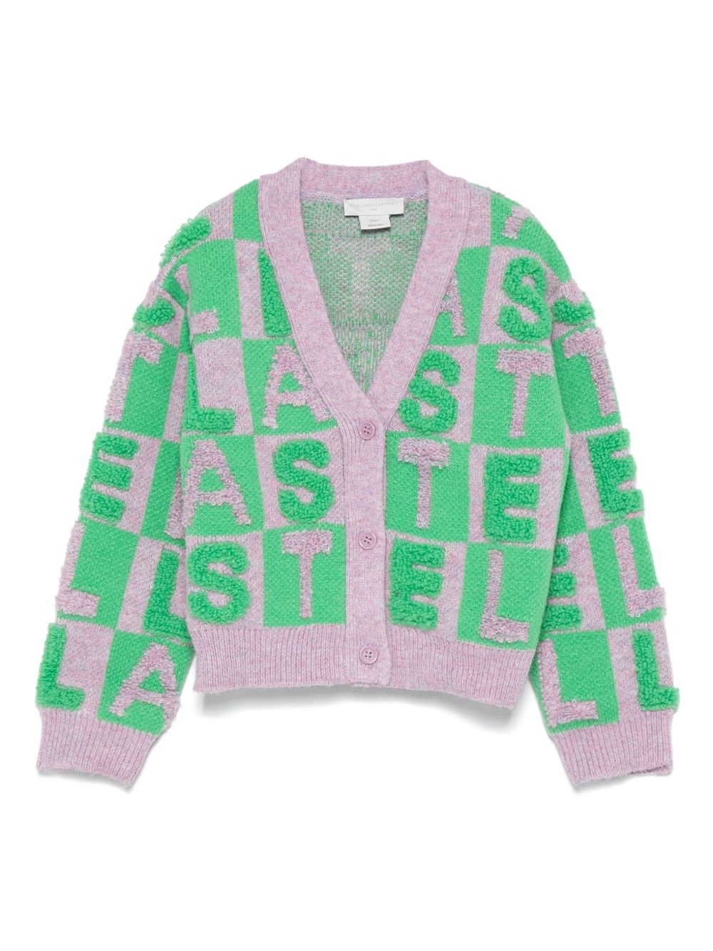 Stella McCartney Kids 标贴针织开衫 - 紫色