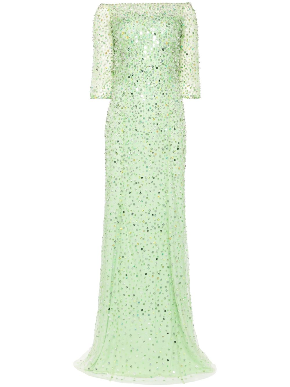 Jenny Packham Lantana 亮片缀饰礼服 - 绿色