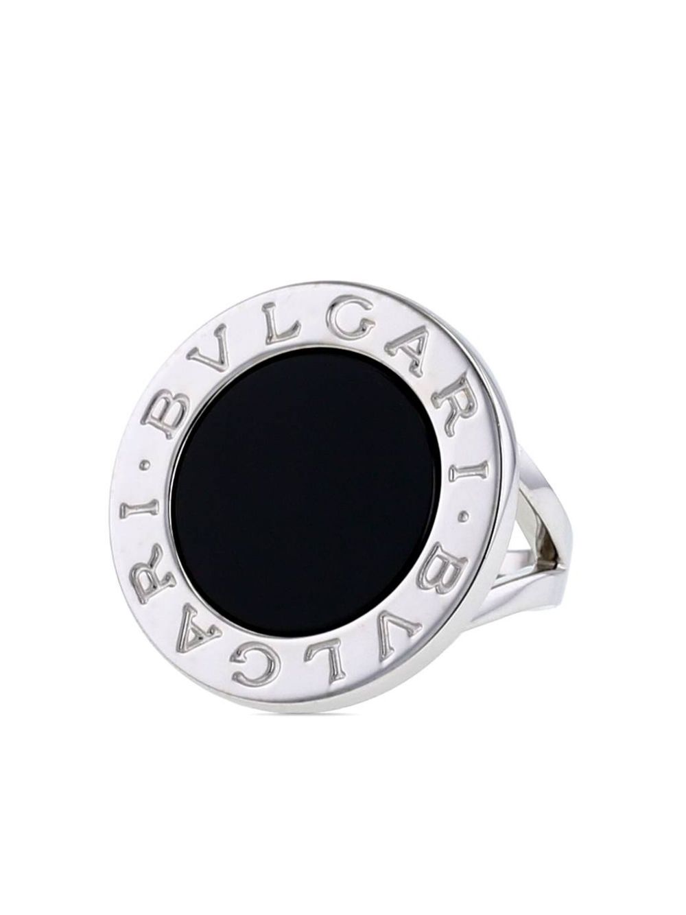 Bvlgari Pre-Owned 白金 Twisted Bulgari Bulgari Bulgari 缟玛瑙戒指（2010年代典藏款） - 银色