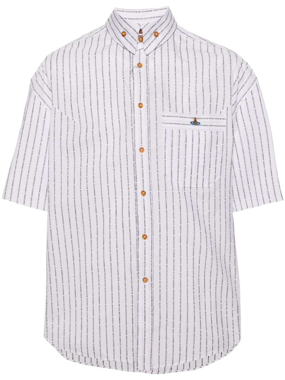 Vivienne Westwood Stripped Krall 棉衬衫 - 白色