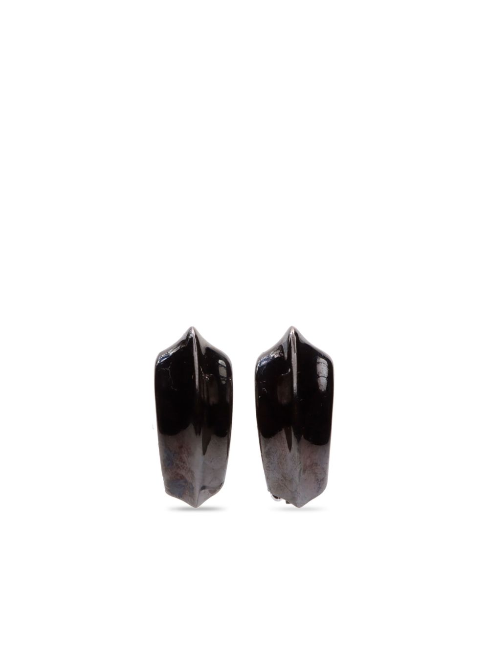 Saint Laurent Pre-Owned 半圈形夹扣式耳环 - 黑色