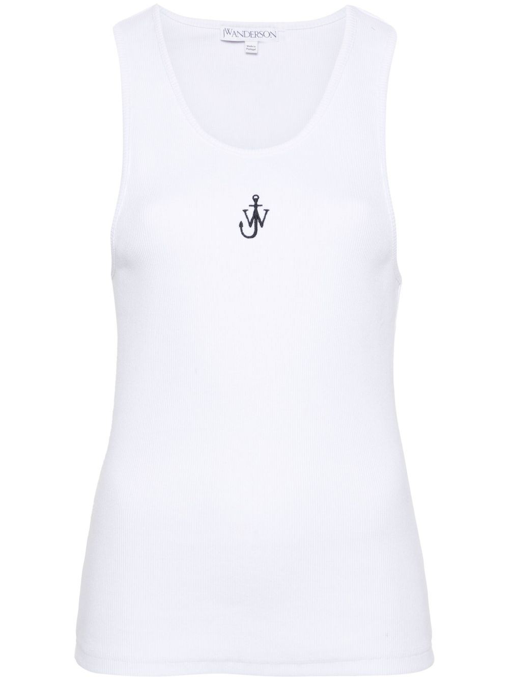 JW Anderson logo刺绣棉上衣 - 白色