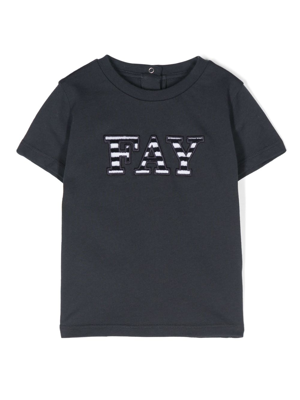 Fay Kids logo贴花棉T恤 - 蓝色