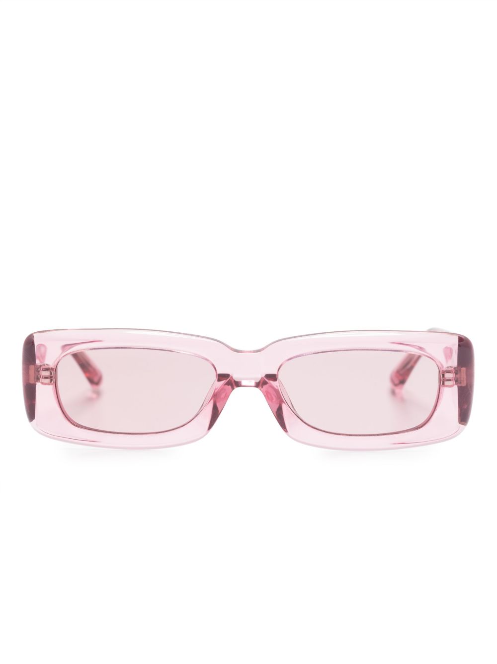 Linda Farrow x The Attico Mini Marfa 长方形镜框太阳眼镜 - 粉色