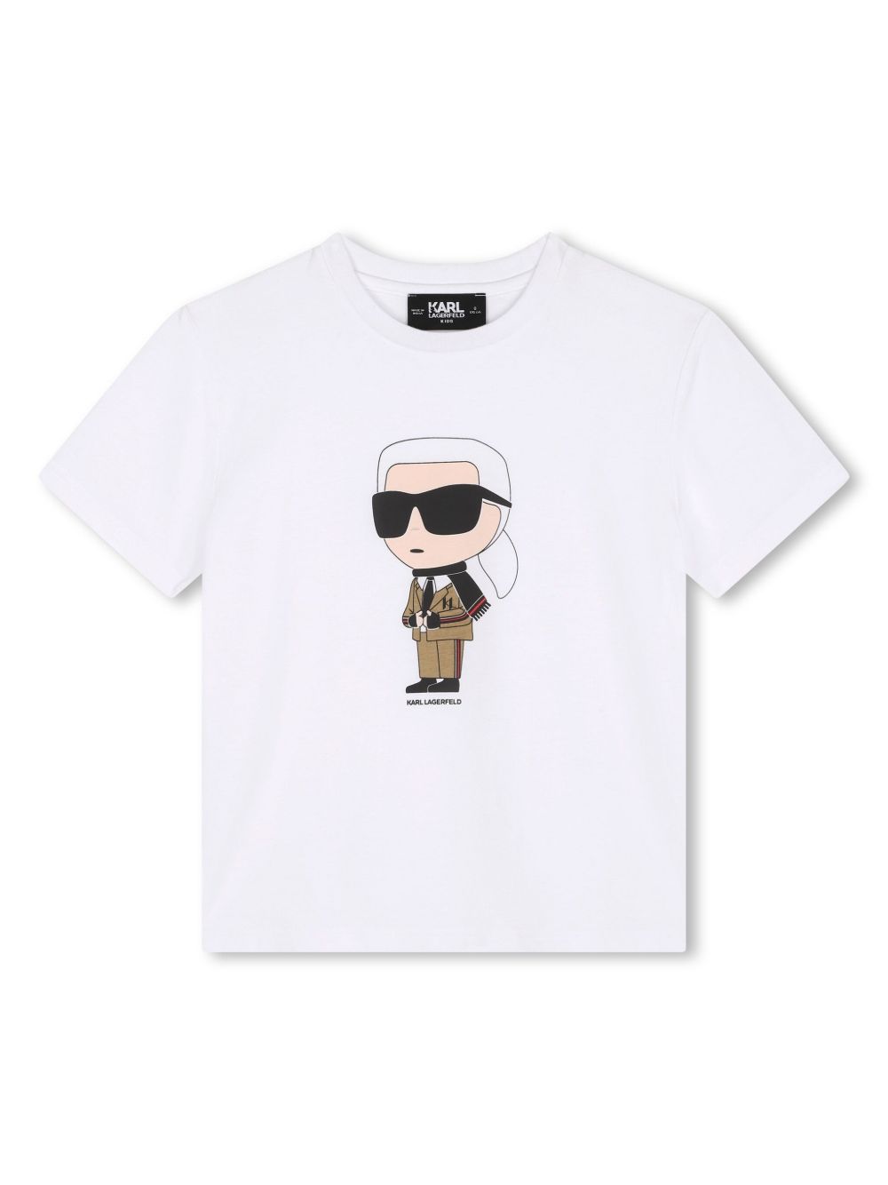 Karl Lagerfeld Kids Ikon 棉T恤 - 白色
