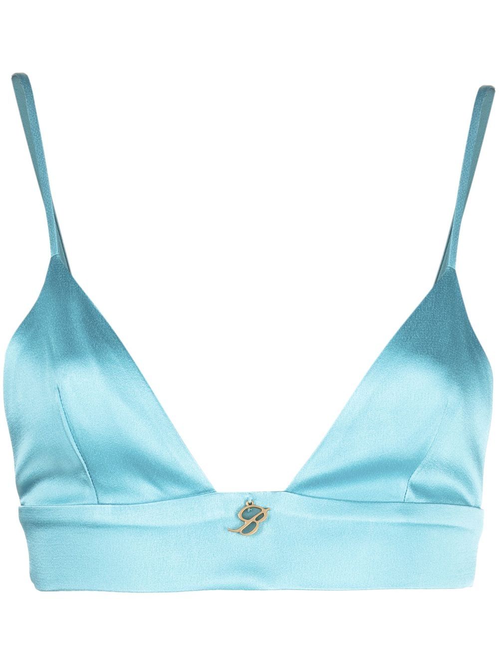 Blumarine logo标牌细节文胸 - 蓝色