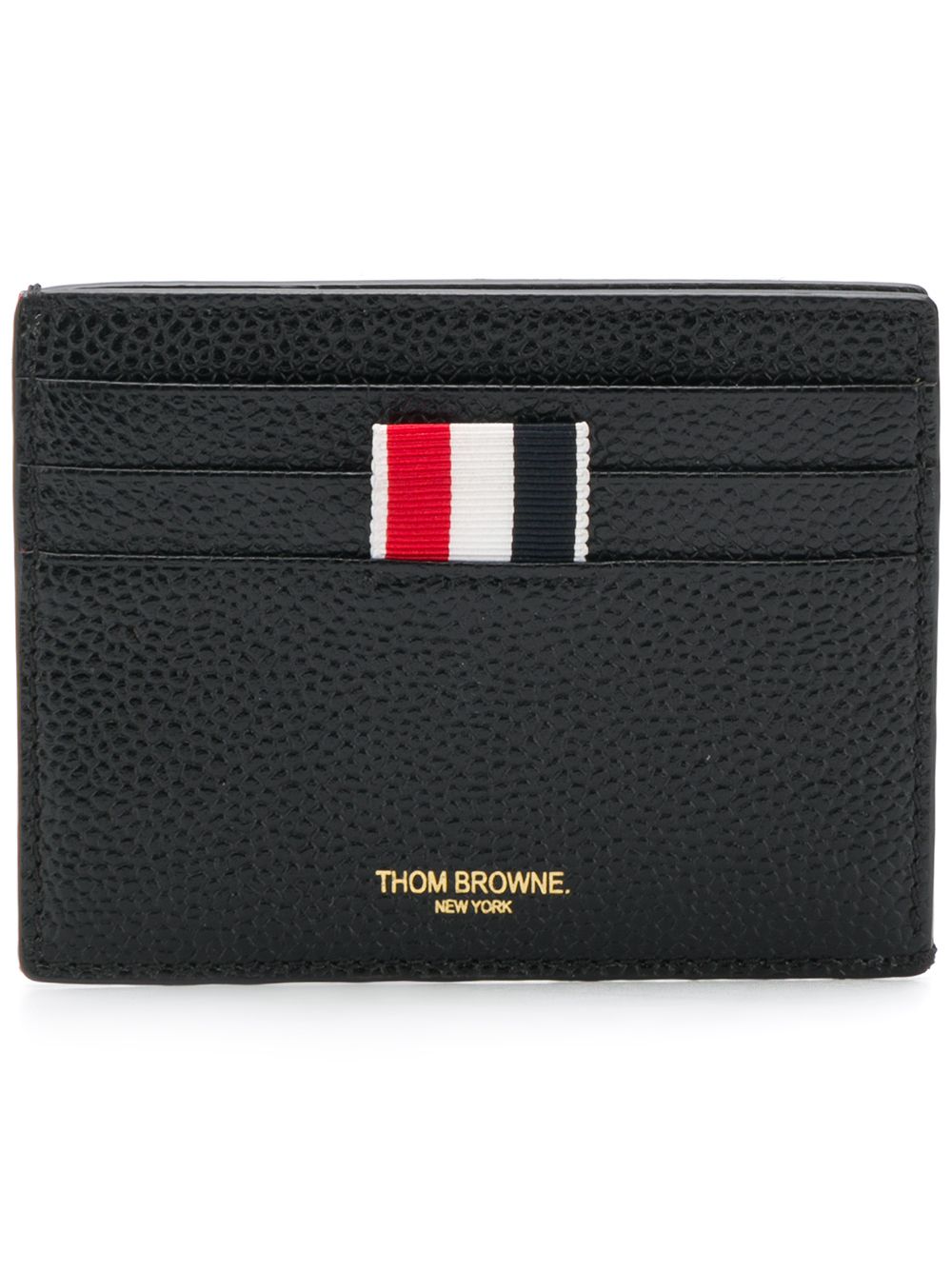 Thom Browne 红白蓝饰边双面卡包 - 黑色