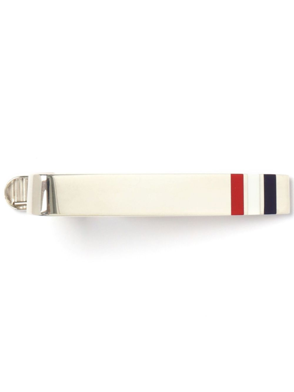 Thom Browne RWB银制三条纹领带夹 - 银色