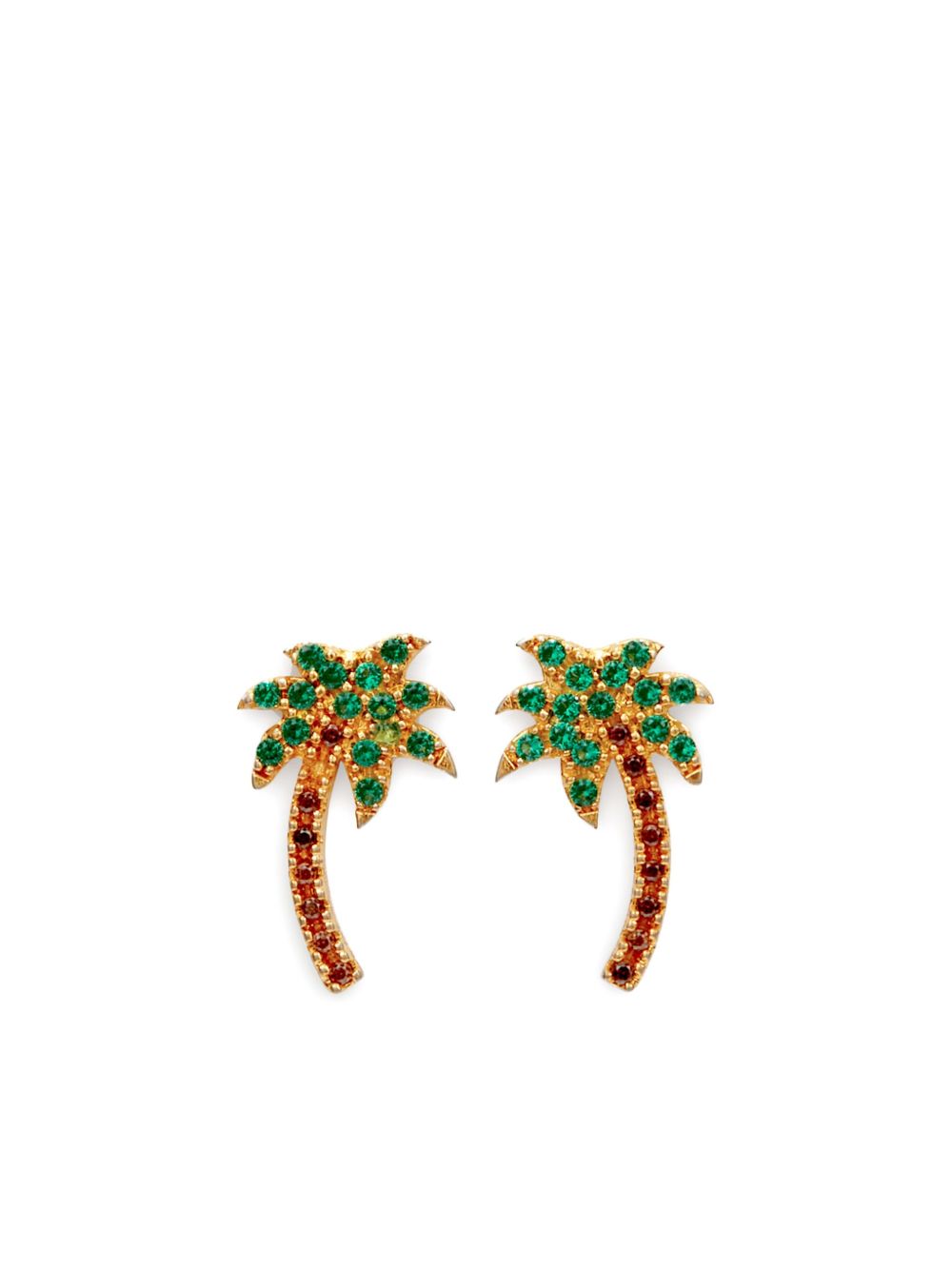 Palm Angels 晶饰棕树耳环 - 绿色