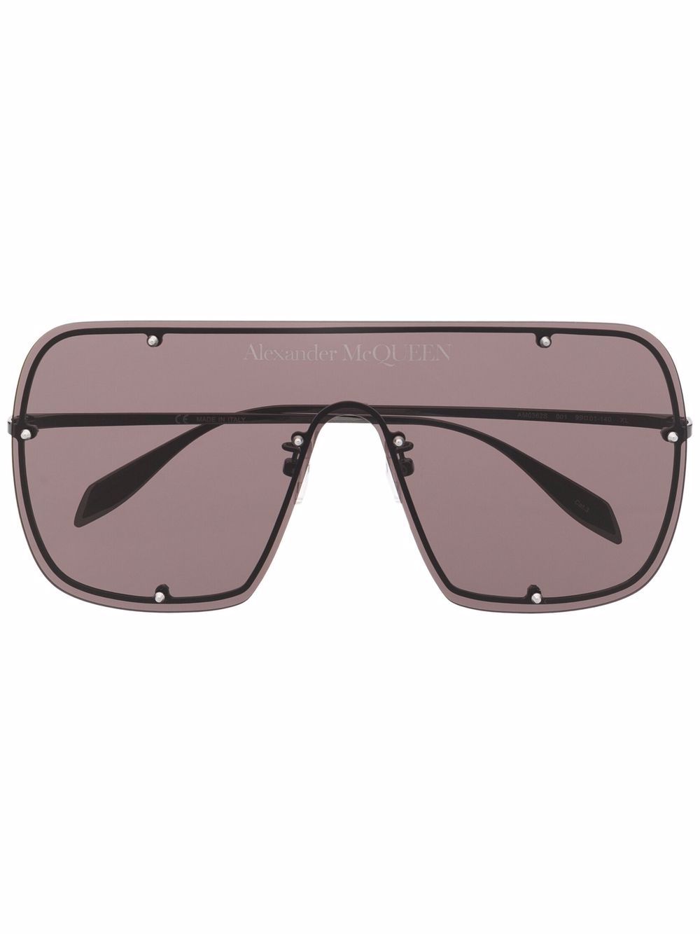 Alexander McQueen Eyewear 亚历山大·麦昆 有色镜片超大框太阳眼镜 - 黑色