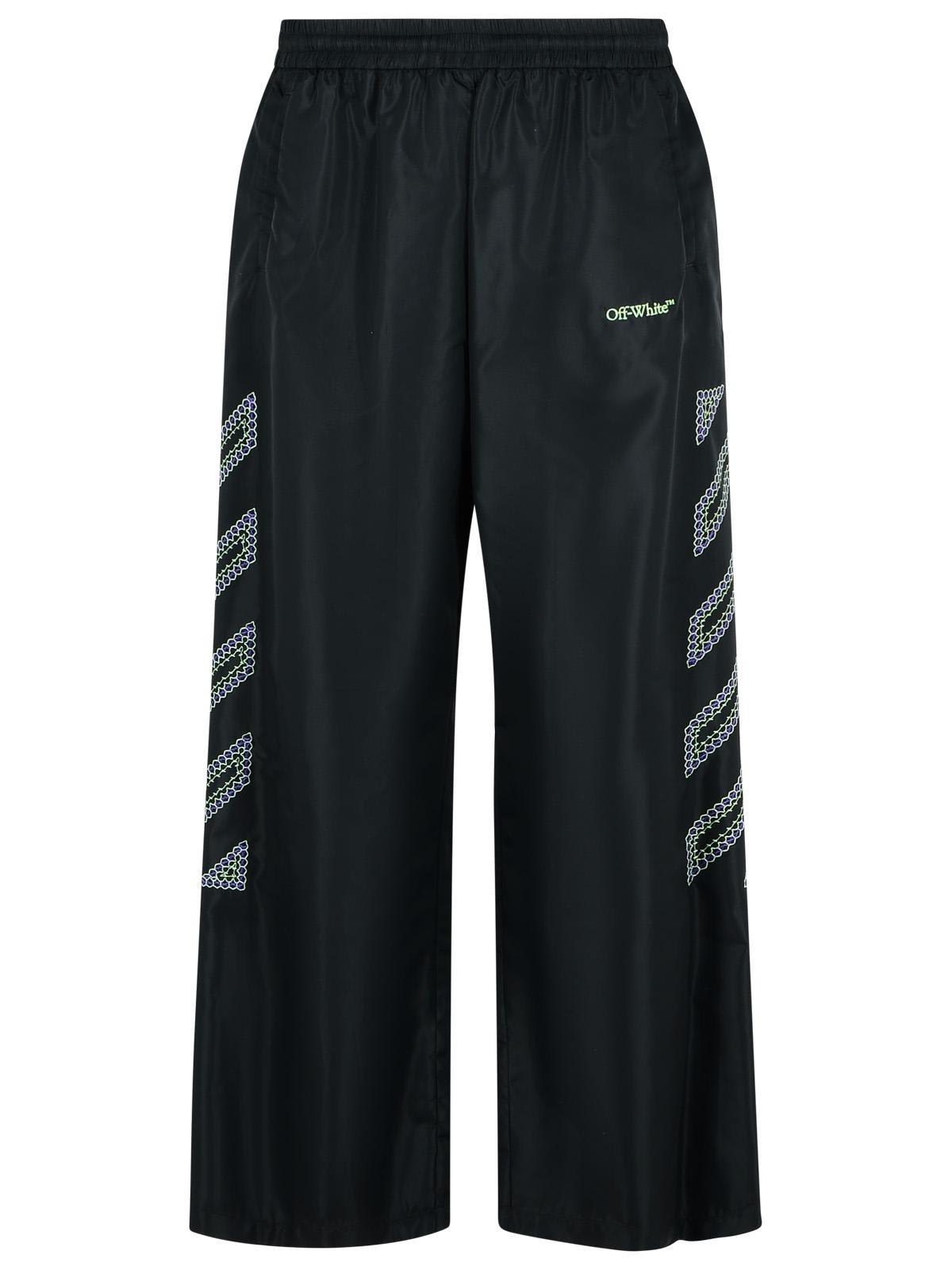 Off-White Logo Detailed Wide Leg Pants