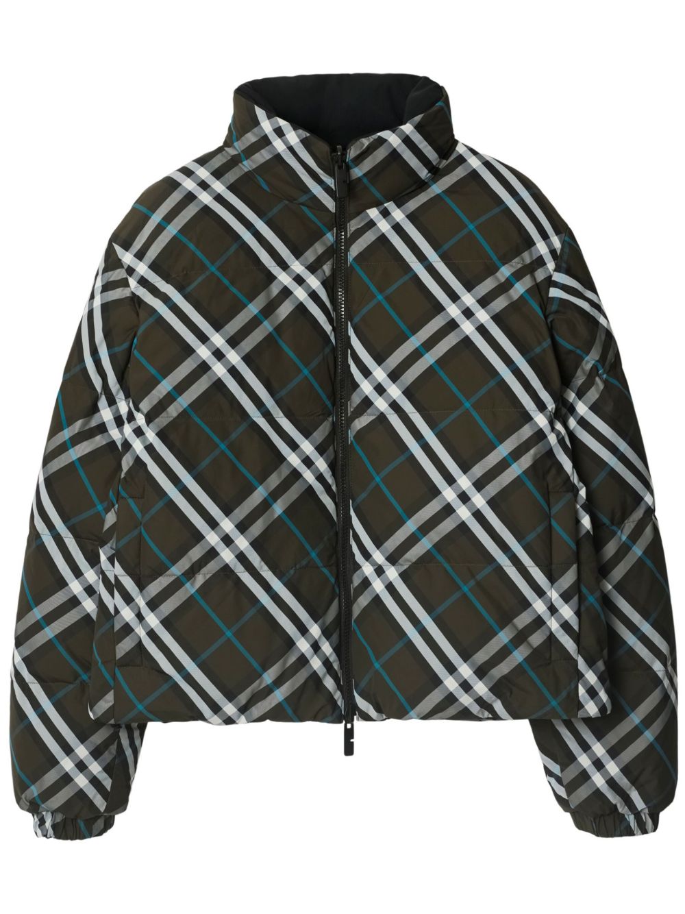 Burberry 双面格纹蓬松夹克 - 绿色